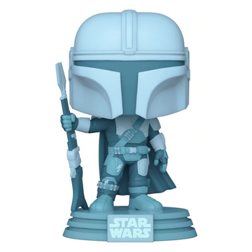 Funko POP! The Mandalorian - The Mandalorian Hologram (Glow in the Dark) Vinyl Figure #345 Entertainment Earth Exclusive - Bards & Cards