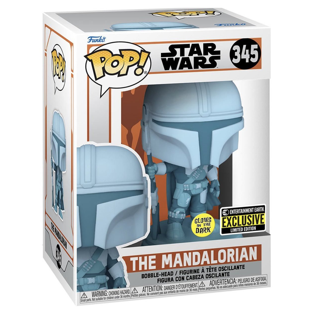 Funko POP! The Mandalorian - The Mandalorian Hologram (Glow in the Dark) Vinyl Figure #345 Entertainment Earth Exclusive [READ DESCRIPTION]