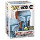 Funko POP! The Mandalorian - The Mandalorian Hologram (Glow in the Dark) Vinyl Figure #345 Entertainment Earth Exclusive - Bards & Cards