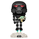 Funko POP! The Mandalorian - Dark Trooper with Grogu (Glow in the Dark) Vinyl Figure Entertainment Earth Exclusive - Bards & Cards