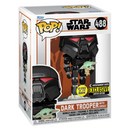 Funko POP! The Mandalorian - Dark Trooper with Grogu (Glow in the Dark) Vinyl Figure Entertainment Earth Exclusive - Bards & Cards