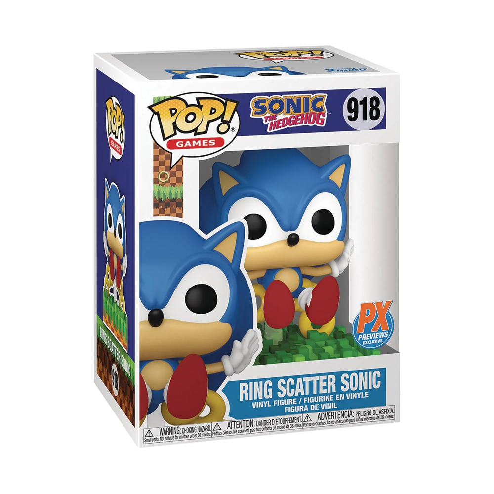 Funko POP! Games: Sonic the Hedgehog - Sonic (Ring Scatter) Vinyl Figure #918 Preview Exclusives (PX)