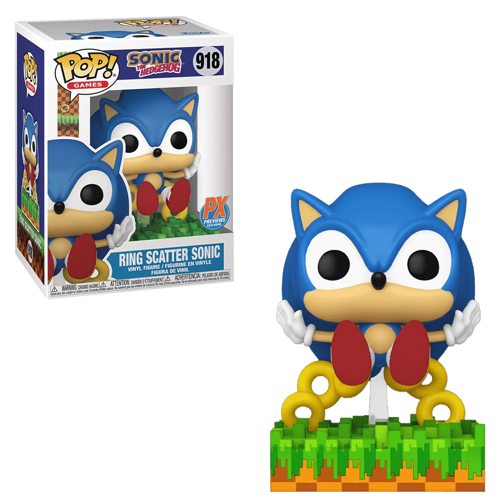 Funko POP! Games: Sonic the Hedgehog - Sonic (Ring Scatter) Vinyl Figure #918 Preview Exclusives (PX)