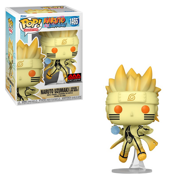 Funko POP! Naruto Shippuden - Naruto Uzumaki  (Kurama Link Mode) Vinyl Figure #1465 AAA Anime Exclusive - Bards & Cards