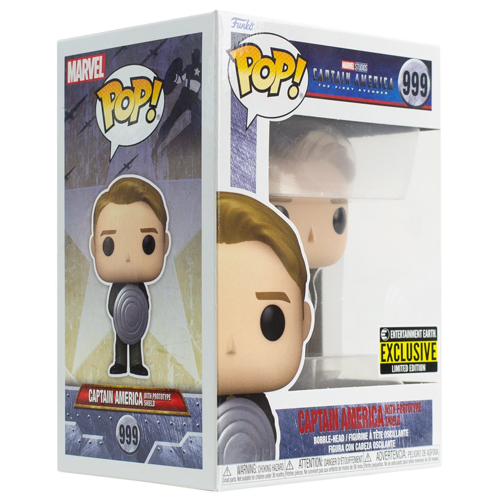 Funko POP! Captain America: The First Avenger - Captain America with Prototype Shield Vinyl Figure #999 Entertainment Earth Exclusive