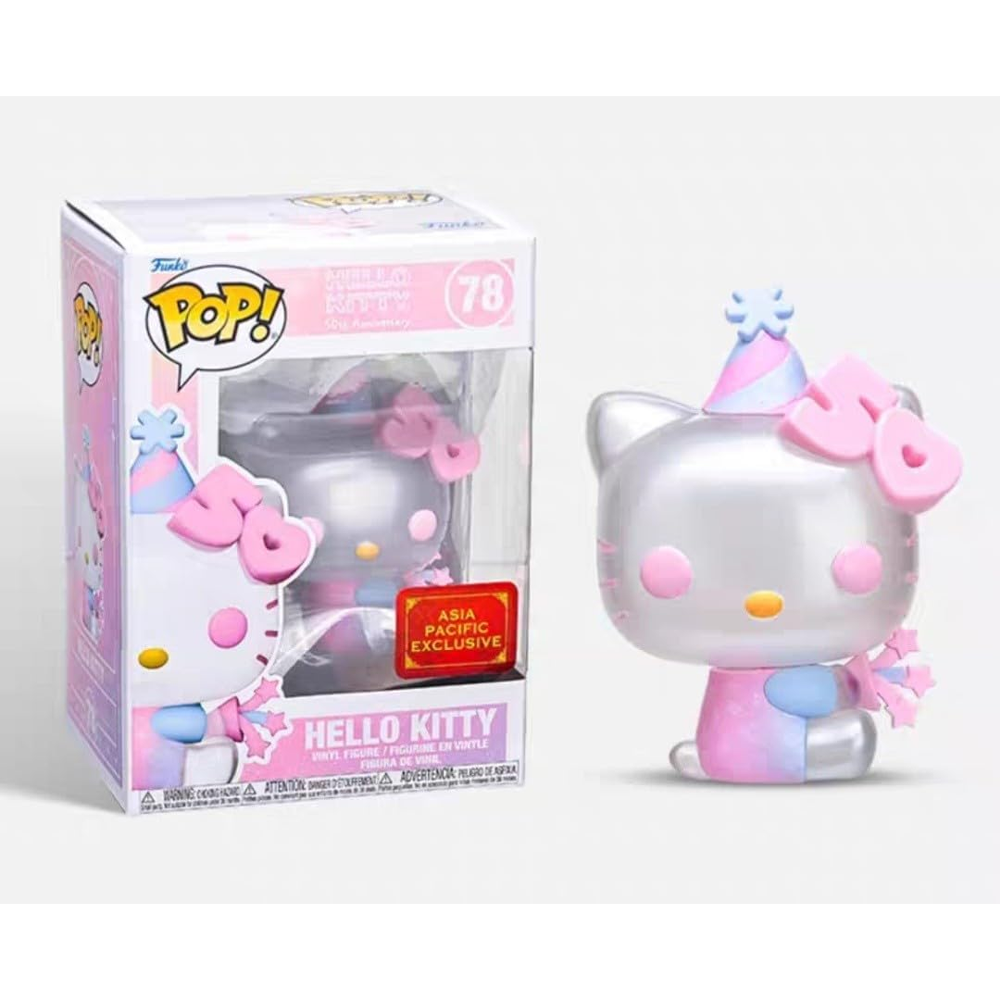 Funko POP! Sanrio: Hello Kitty 50th Anniversary - Hello Kitty with Party Hat Vinyl Figure #78 Asia Pacific Exclusive - 0