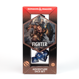 D&D Adventure Dice Set - Fighter Edition | Blue 17pc Collection - Bards & Cards