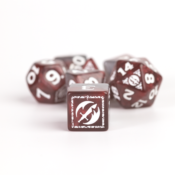 D&D Adventure Dice Set - Fighter Edition | Red 17pc Collection - Bards & Cards