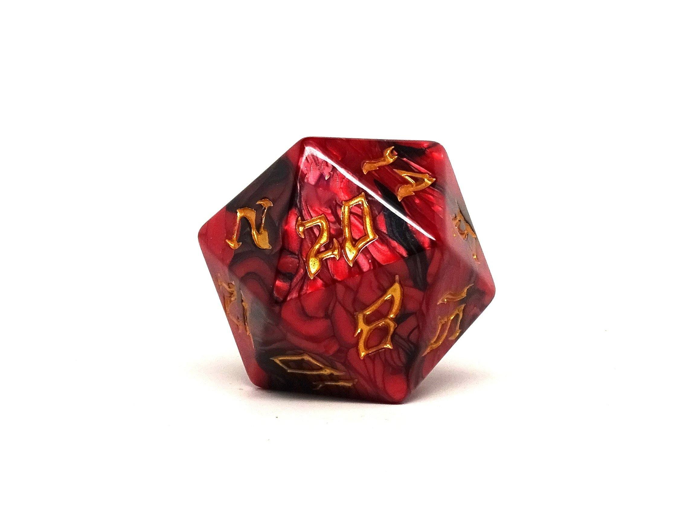 48mm Dice of the Giants - Fire Giant D20 - Bards & Cards