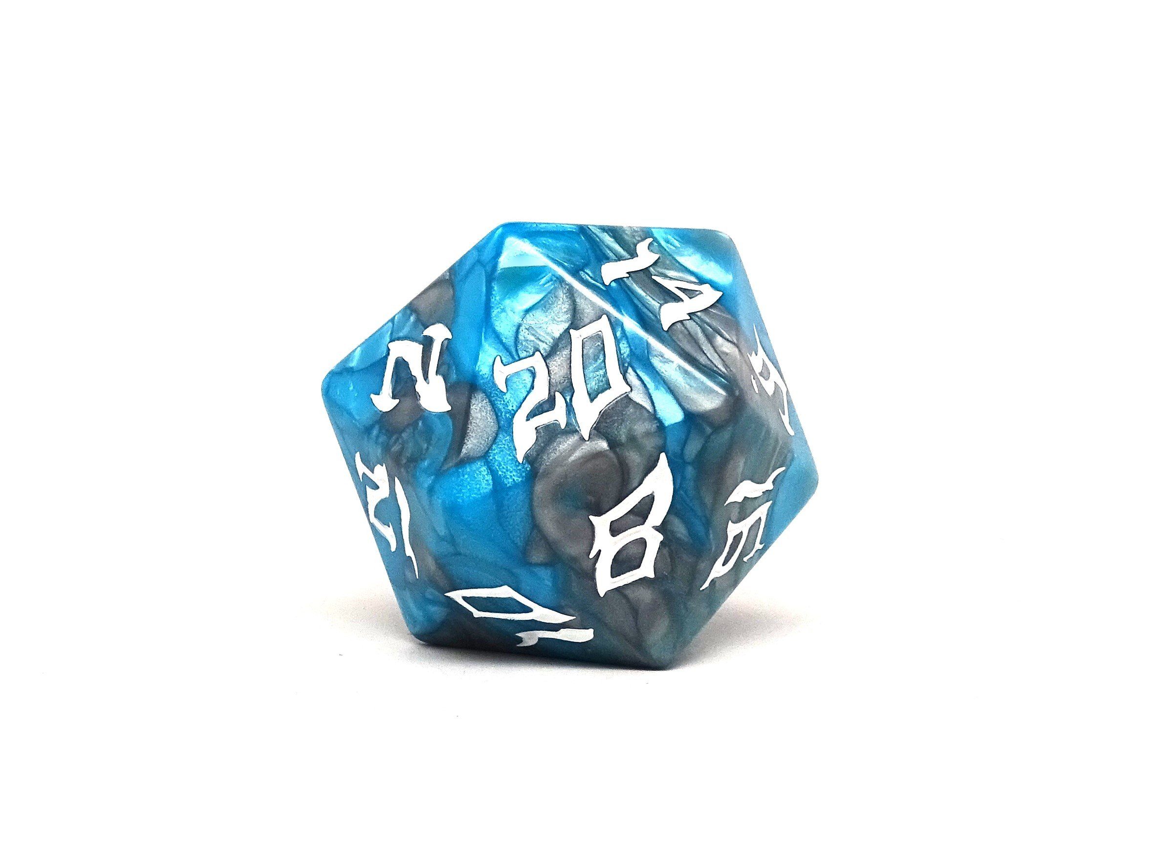 48mm Dice of the Giants - Frost Giant D20 - Bards & Cards