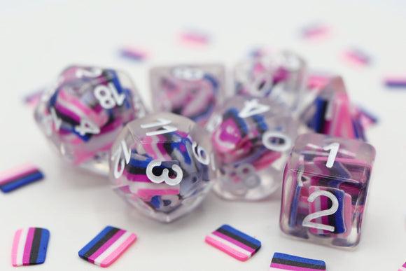 Foam Brain Games Pride Flag RPG Dice Set - Bards & Cards