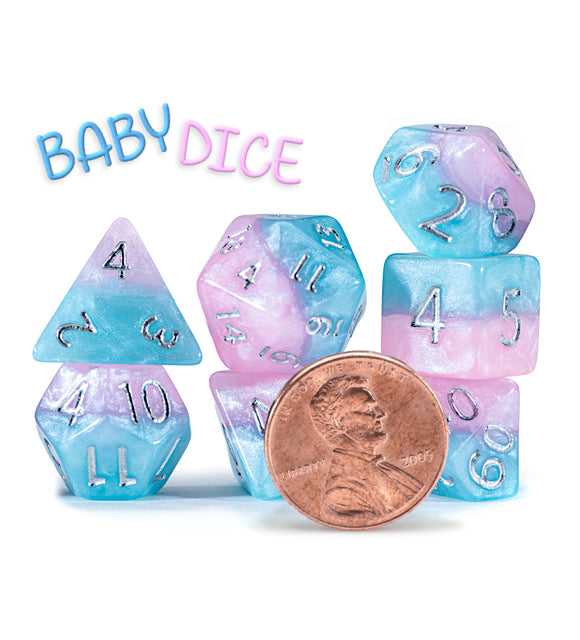 12mm Mighty Tiny Dice Set (7 Dice) - Bards & Cards