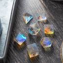 Gemstone (Inked) Raised Dichroic Glass DND Dice Set - Bards & Cards