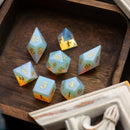 Gemstone Opalite Elven Cut DND Dice Set - Bards & Cards