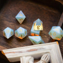Gemstone Opalite Elven Cut DND Dice Set - Bards & Cards