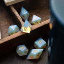 Gemstone Opalite Elven Cut DND Dice Set - Bards & Cards