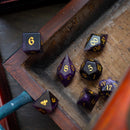 Gemstone Purple Amethyst Elven Cut DND Dice Set - Bards & Cards