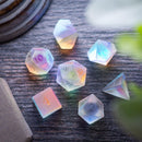 Gemstone Raised Dichroic Glass DND Dice Set - Bards & Cards