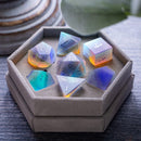 Gemstone Raised Dichroic Glass DND Dice Set - Bards & Cards