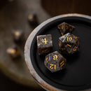 Gemstone Yooperlite Hand Carved DND Dice Set - Bards & Cards