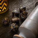 Gemstone Yooperlite Hand Carved DND Dice Set - Bards & Cards