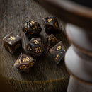 Gemstone Yooperlite Hand Carved DND Dice Set - Bards & Cards