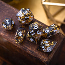 Gold Handmade Resin DND Dice Set - Bards & Cards