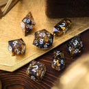 Gold Handmade Resin DND Dice Set - Bards & Cards