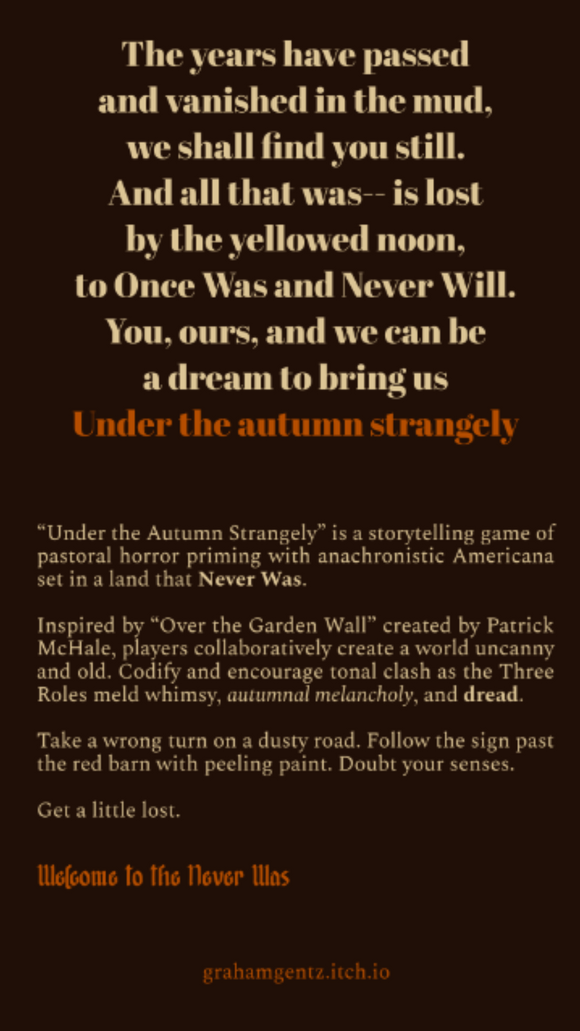 Under the Autumn Strangely - Bards & Cards