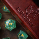 Green Fluorite Gemstone (Chlorophane) Hand Carved DND Dice Set - Bards & Cards