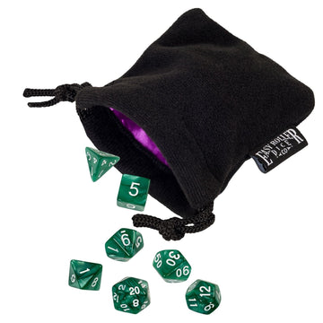 Green Marbled Dice - 7 Piece Set - Bards & Cards