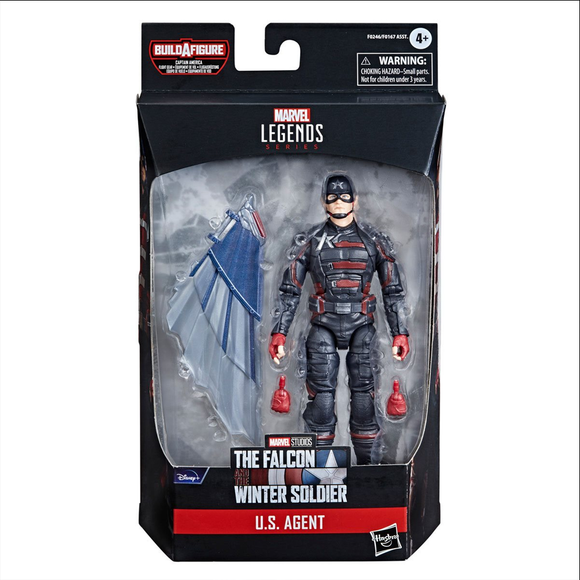 The Falcon and the Winter Soldier: Marvel Legends - U.S. Agent 6-Inch Action Figure (Captain America Flight Gear Build-A-Figure) - Bards & Cards