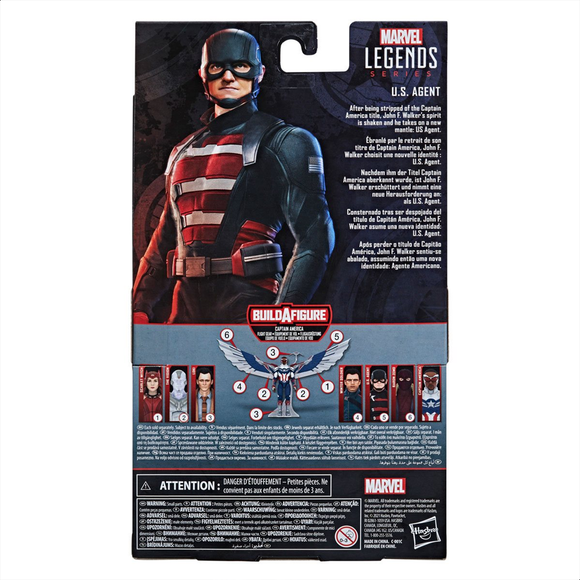 The Falcon and the Winter Soldier: Marvel Legends - U.S. Agent 6-Inch Action Figure (Captain America Flight Gear Build-A-Figure) - Bards & Cards