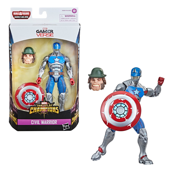 Contest of Champions: Marvel Legends - Civil Warrior with Shield 6-Inch Action Figure (Marvel's Mr. Hyde Build-A-Figure) - Bards & Cards