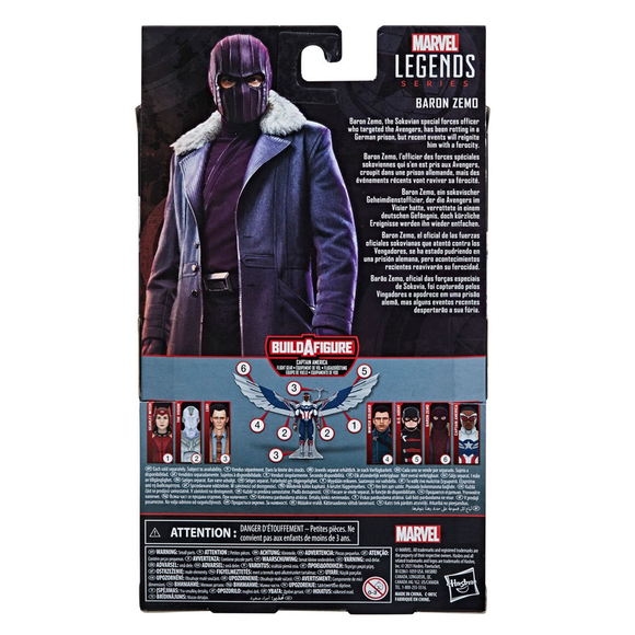 The Falcon and the Winter Soldier: Marvel Legends - Baron Zemo 6-Inch Action Figure (Captain America Flight Gear Build-A-Figure) - Bards & Cards