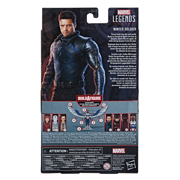 The Falcon and the Winter Soldier: Marvel Legends - Winter Soldier 6-Inch Action Figure (Captain America Flight Gear Build-A-Figure) - Bards & Cards