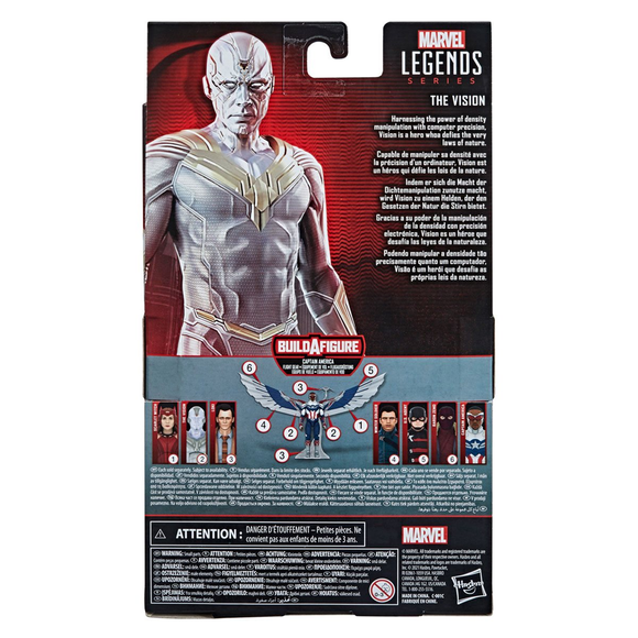WandaVision: Marvel Legends: Vision 6-Inch Action Figure (Captain America Flight Gear BAF) - Bards & Cards