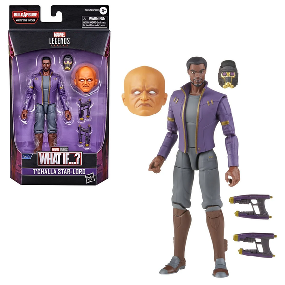 Marvel Legends: What If? - T'Challa Star-Lord 6-Inch Action Figure (Watcher Major Build-A-Figure) - Bards & Cards