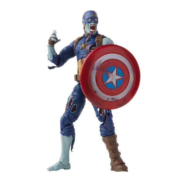 Marvel Legends: What If? - Zombie Captain America 6-Inch Action Figure (Watcher Major Build-A-Figure) - Bards & Cards