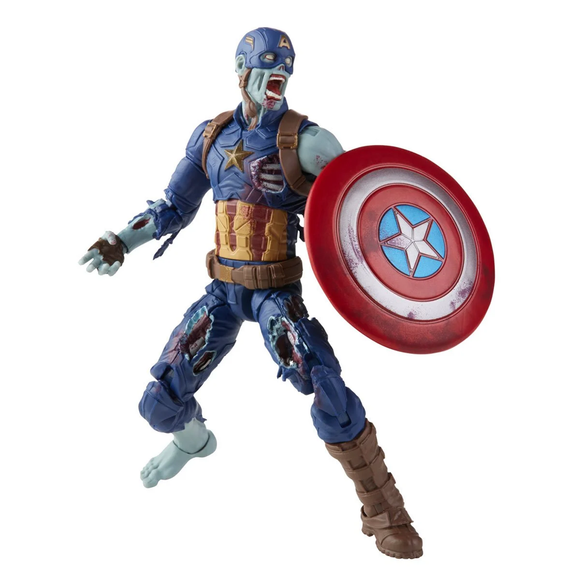 Marvel Legends: What If? - Zombie Captain America 6-Inch Action Figure (Watcher Major Build-A-Figure) - Bards & Cards