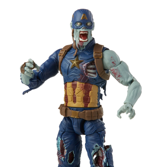 Marvel Legends: What If? - Zombie Captain America 6-Inch Action Figure (Watcher Major Build-A-Figure) - Bards & Cards