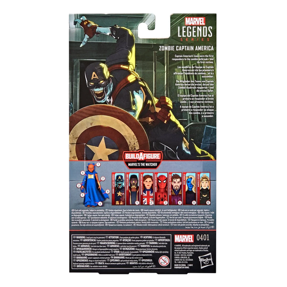 Marvel Legends: What If? - Zombie Captain America 6-Inch Action Figure (Watcher Major Build-A-Figure) - Bards & Cards