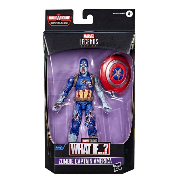Marvel Legends: What If? - Zombie Captain America 6-Inch Action Figure (Watcher Major Build-A-Figure) - Bards & Cards