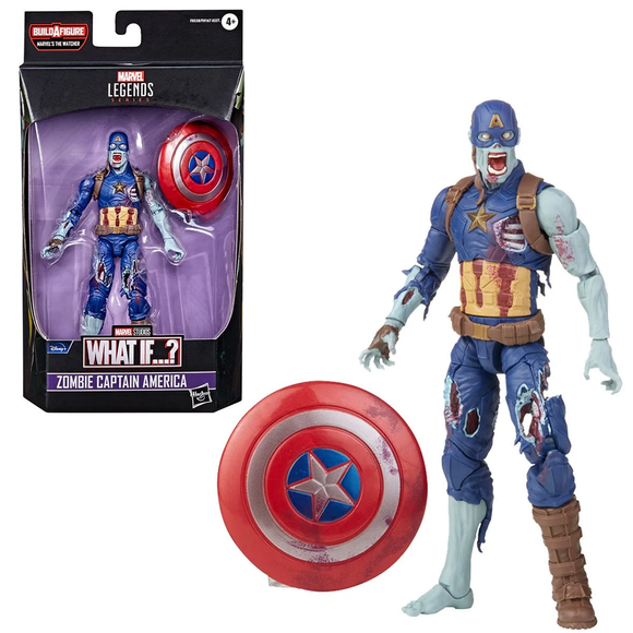 Marvel Legends: What If? - Zombie Captain America 6-Inch Action Figure (Watcher Major Build-A-Figure) - Bards & Cards