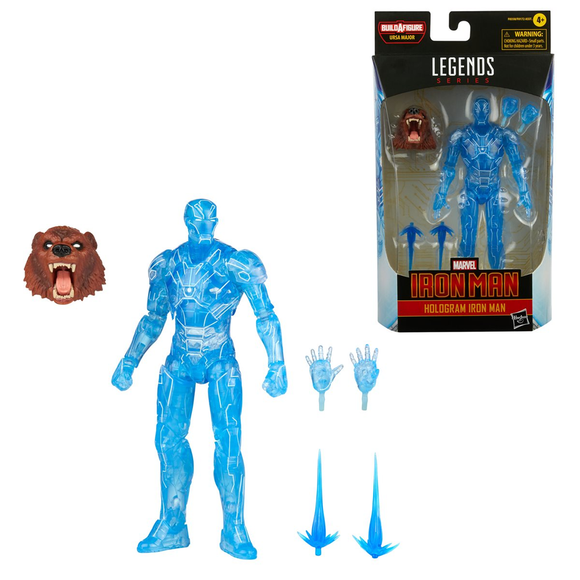 Marvel Legends: Hologram Iron Man 6-Inch Action Figure (Ursa Major Build-A-Figure) - Bards & Cards