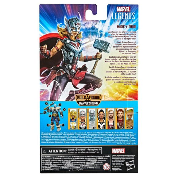 Marvel Legends: Thor: Love and Thunder - Mighty Thor 6-Inch Action Figure (Korg Build-A-Figure) - Bards & Cards