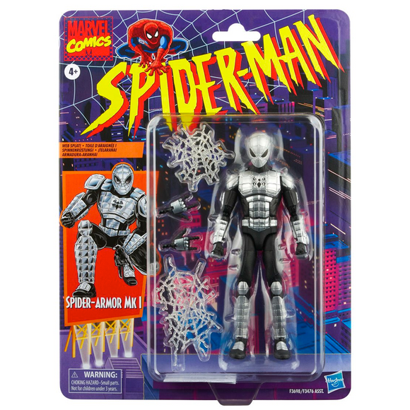 Retro Marvel Legends: Spider-Man - Spider-Armor MK I 6-Inch Action Figure - Bards & Cards