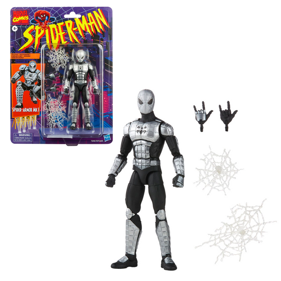 Retro Marvel Legends: Spider-Man - Spider-Armor MK I 6-Inch Action Figure - Bards & Cards
