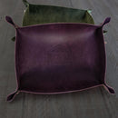 Hand Made Italian Purple Pueblo Leather DND Dice Tray - Bards & Cards