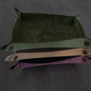 Hand Made Italian Purple Pueblo Leather DND Dice Tray - Bards & Cards